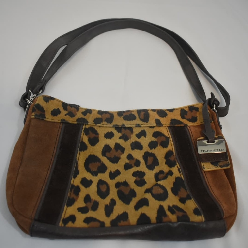 Leopard Suede Tignanello Handbag